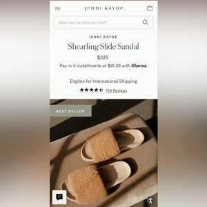 NWT Jenni Kayne Shearling Slide Sandal - Size 37
